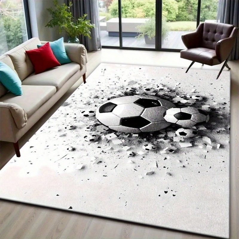 Commercial Printing Machine - Broken Soccer Print Large Area Rug