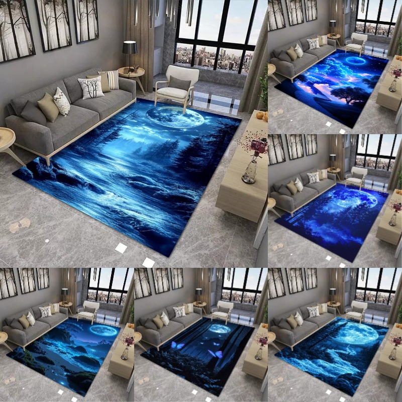 Commercial Printing Machine - Dreamy Moon Print Large Area Rug
