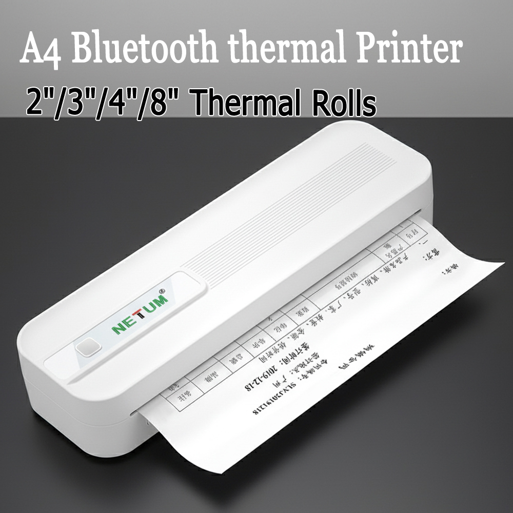 Commercial Document Printing - Portable A4 Thermal Printer Inkless Bluetooth