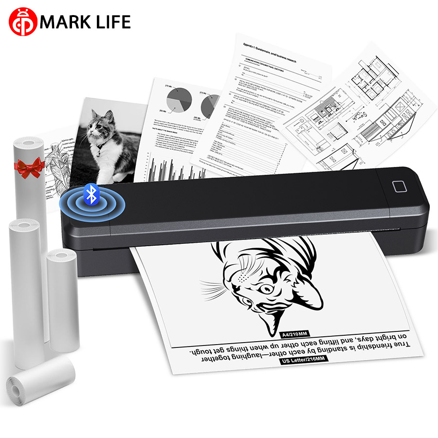 Commercial Document Printing - Marklife A4 Thermal Printer Portable Bluetooth