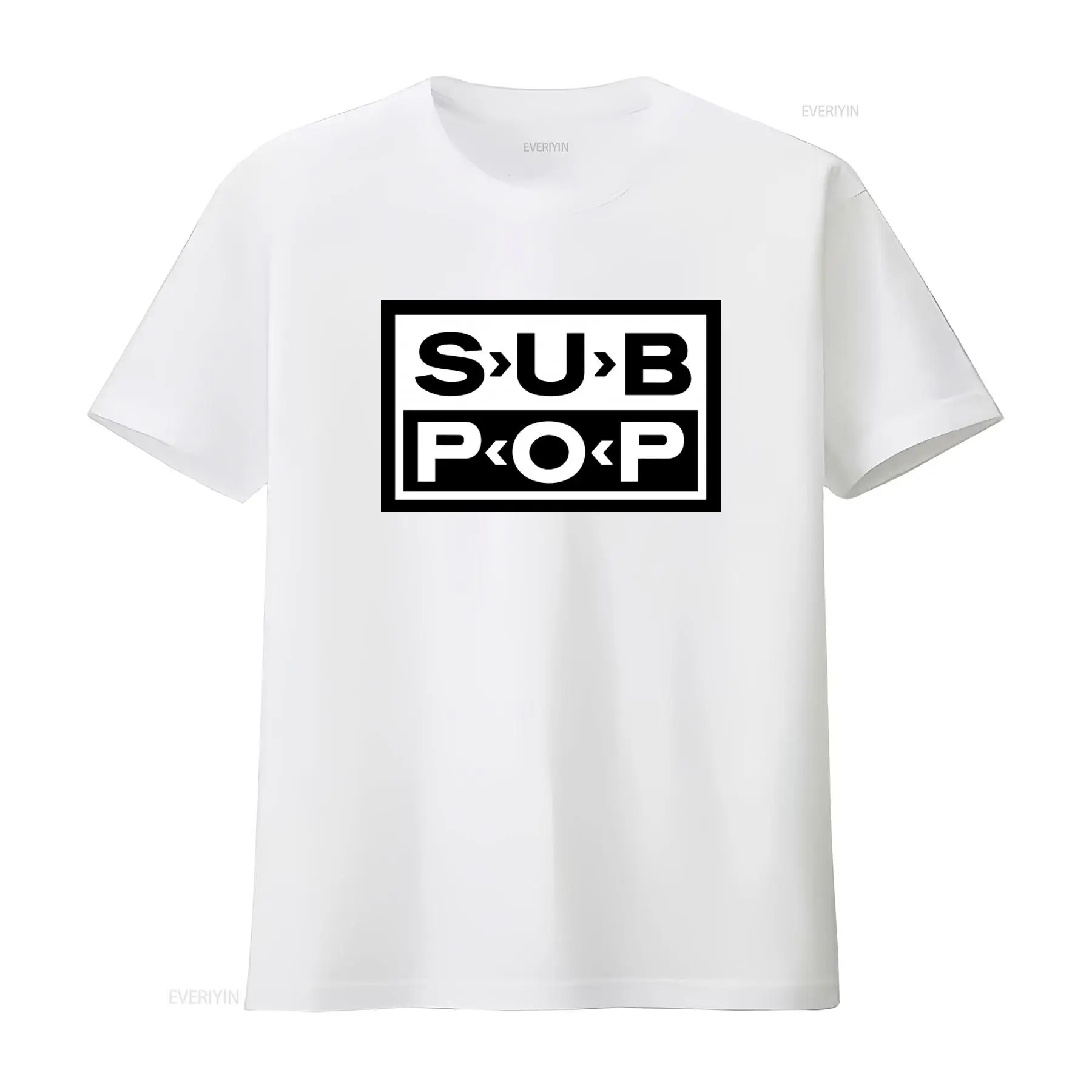 Sub Pop Logo T Shirt Black wit - огляд і ціна Company Profile Printing