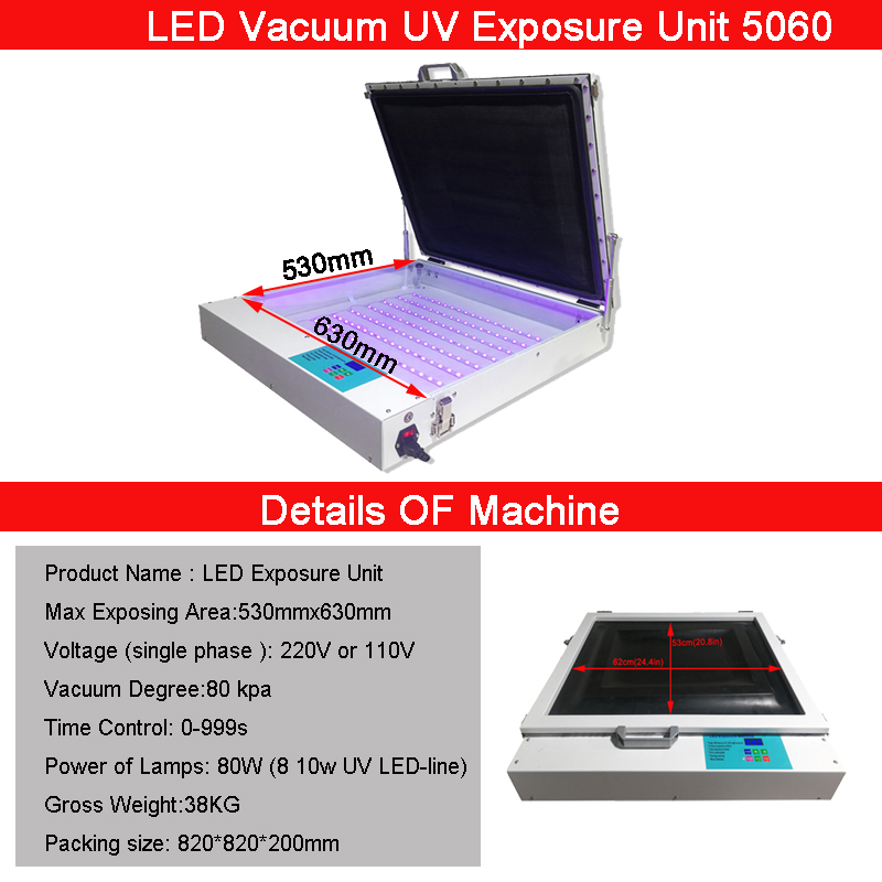 50×60cm Vacuum UV LED Screen P - огляд і ціна Commercial Uv Printing