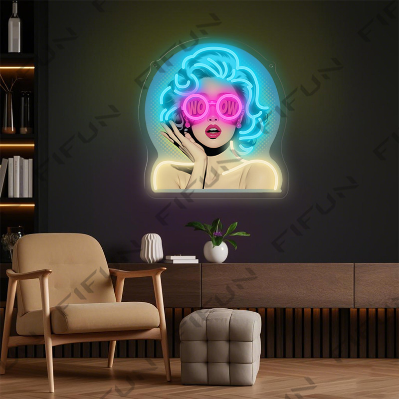 WOW Curl Girl Neon Sign UV Pri - огляд і ціна Commercial Uv Printing