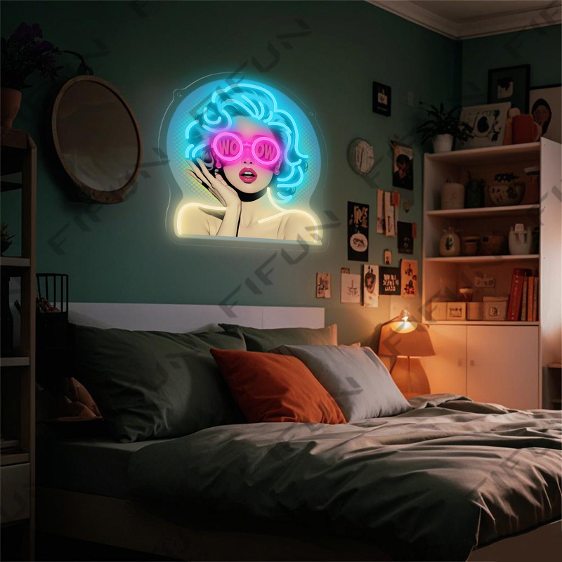WOW Curl Girl Neon Sign UV Pri - огляд і ціна Commercial Uv Printing