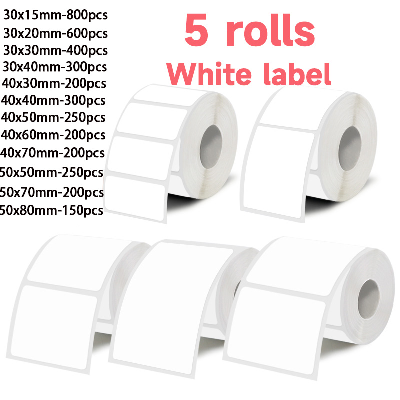 5 Rolls of White Label Sticker - огляд і ціна Commercial Printing Machine